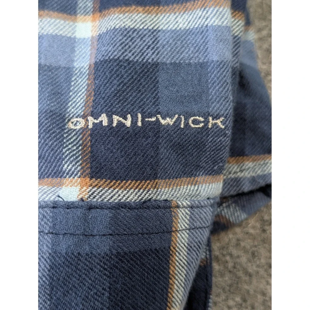 Columbia Omni-Wick Mens XL Blue Plaid Long Sleeve Button Down Shirt Stretch EUC